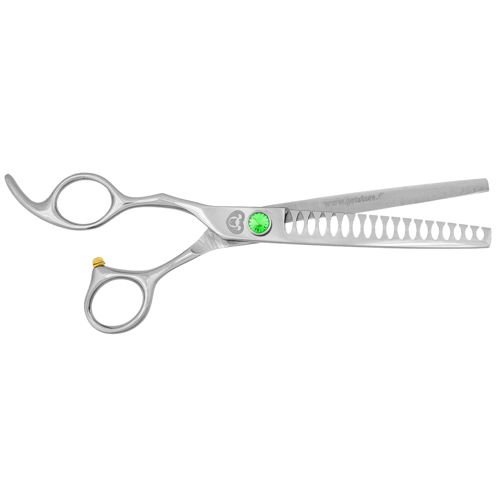 7" 18T Straight Left-Handed Chunker Shears by PetStore.Direct