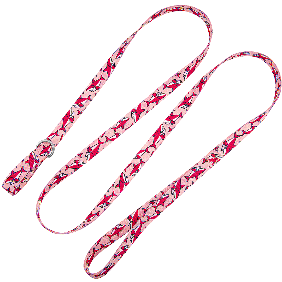 5ft Slip-Lead Leash Pink Sharks by Groom Loop