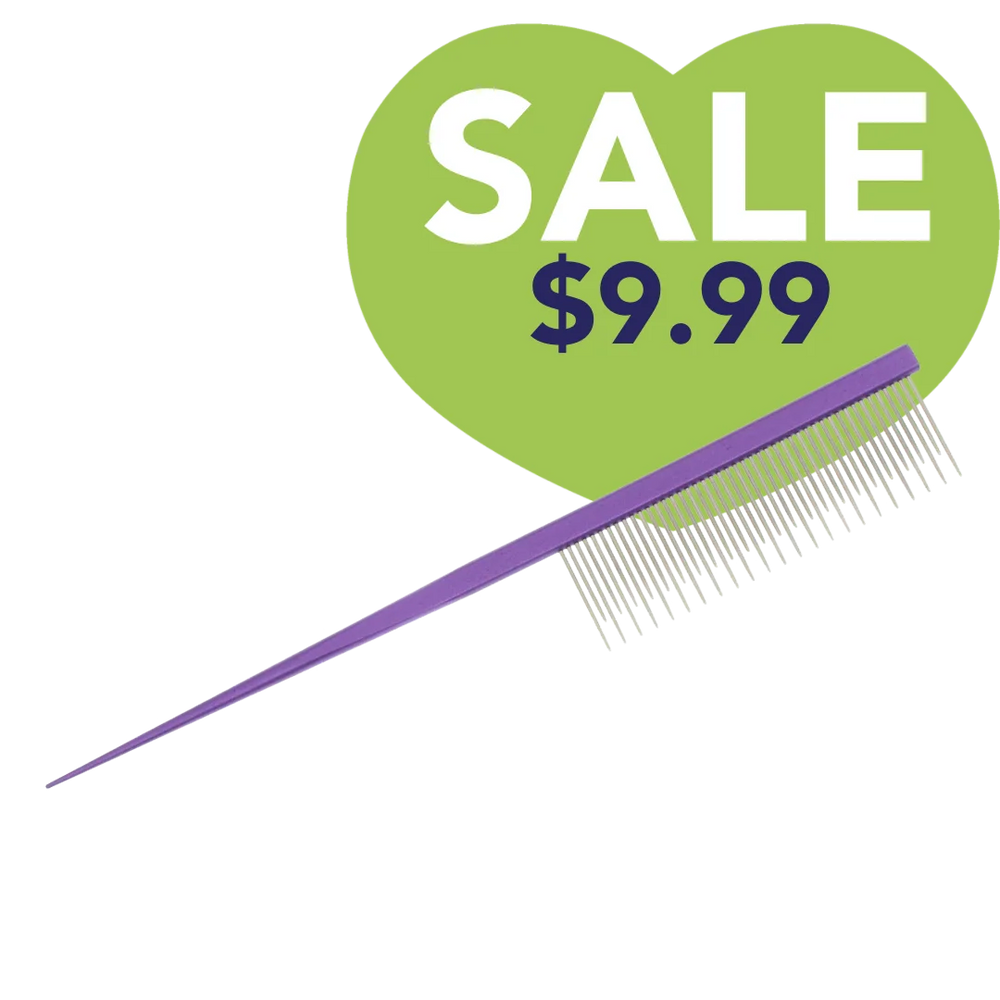 PetStore.Direct 7" Purple Rat Tail Dematting Comb