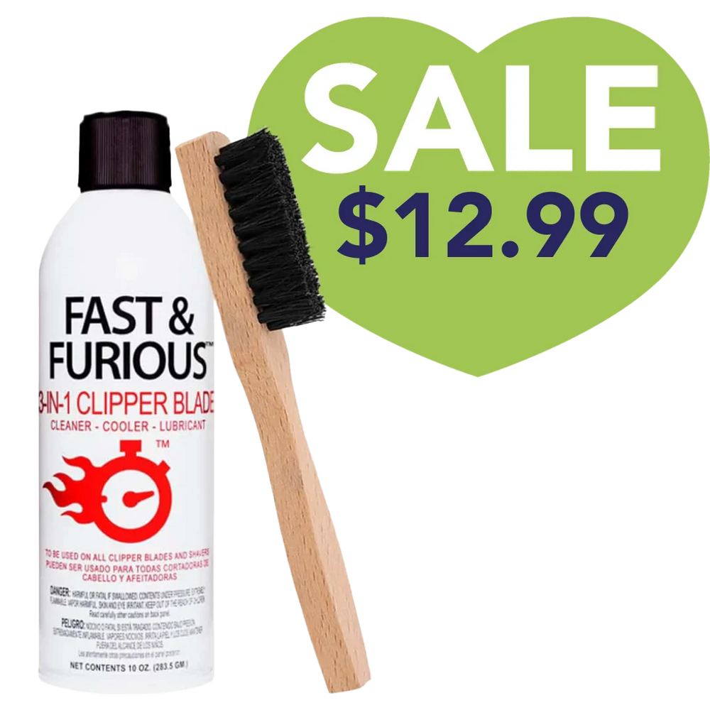 Fast & Furious Clipper Cleaning Brush with 3-in-1 Clipper Spray