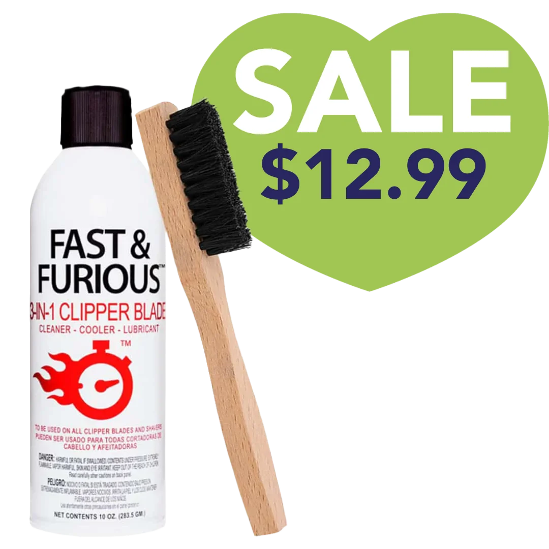 Fast & Furious Clipper Cleaning Brush with 3-in-1 Clipper Spray