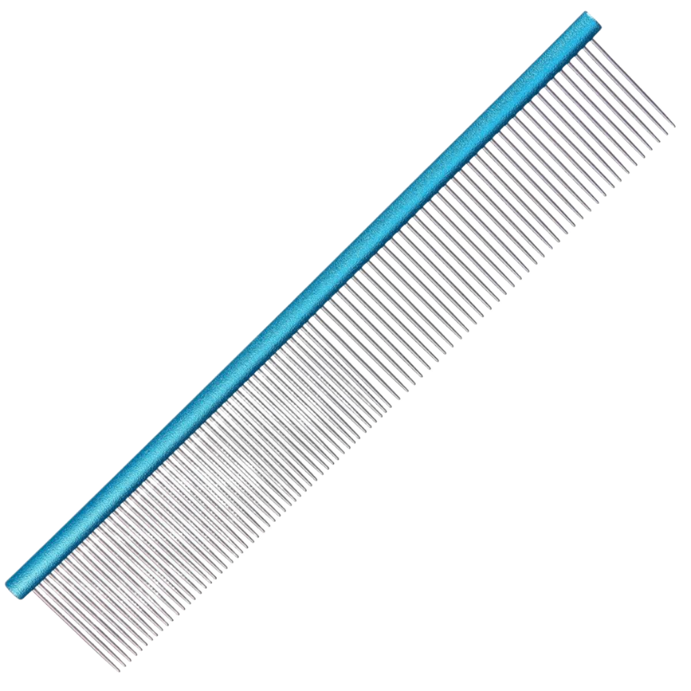 Spectrum Aluminum Comb Light Blue 50/50 with Short Teeth by Groom Professional