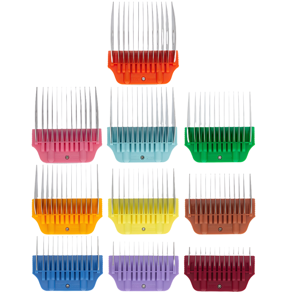 Wide Combs Colored Set of 10 (1/8" through 1 1/2") by PetStore.Direct