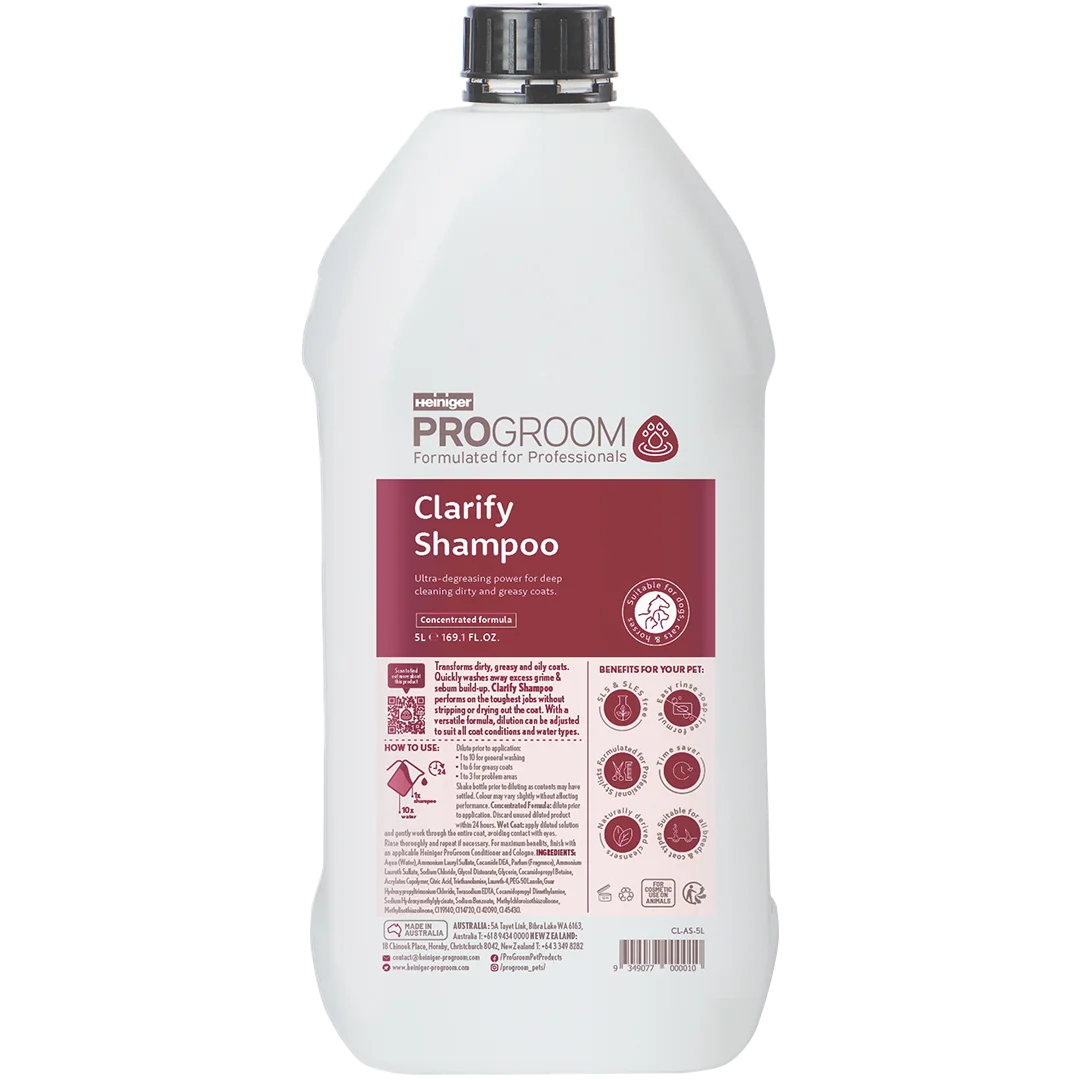 Clarify Shampoo 5 Litre by Heiniger ProGroom