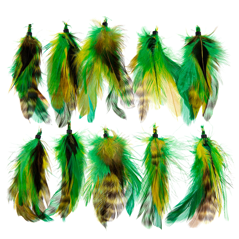 Feather Extension Green and Yellow Pack of 10 by A Creative Collection