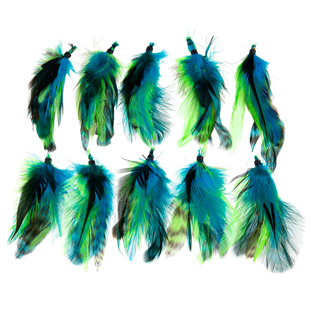 Feather Extension Teal and Green Pack of 10 by A Creative Collection