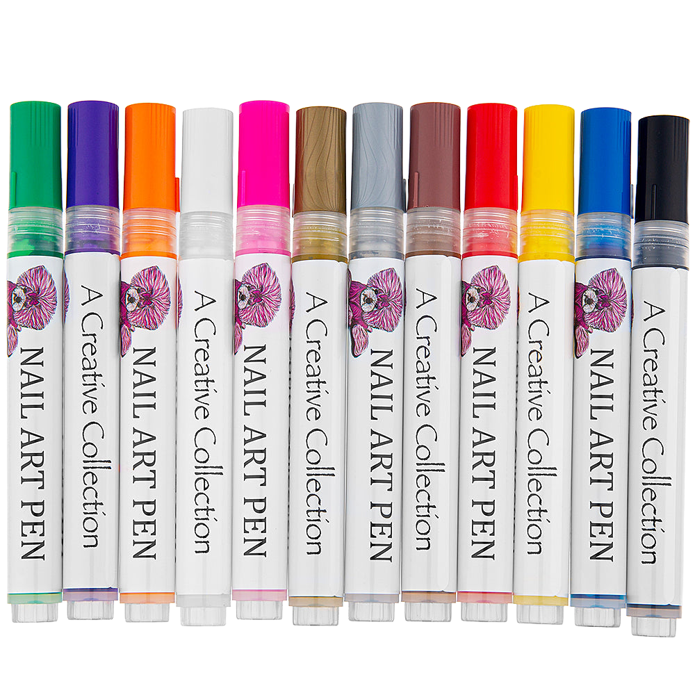 Pack of 10 Nail Art Pen 12 by A Creative Collection