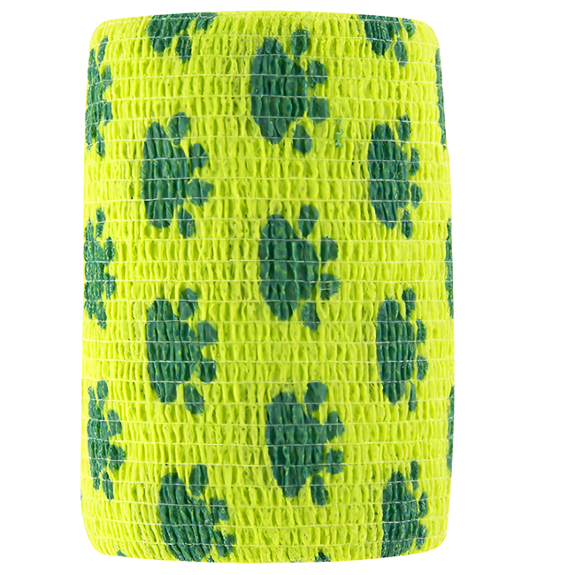 2" Grooming Wrap in Green Pawprint in Aeolus