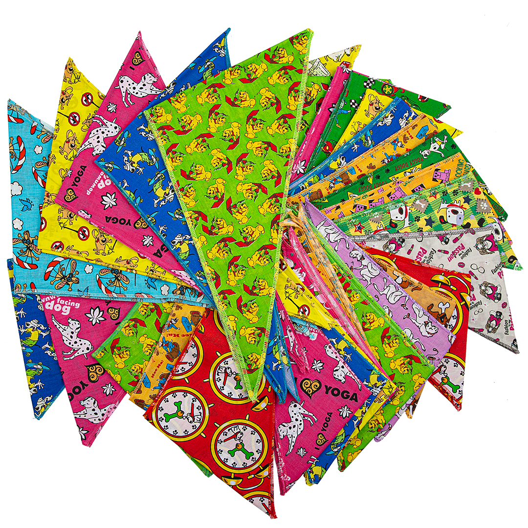 Doggie 60 Assorted Bandanas by Bandanas Unlimited