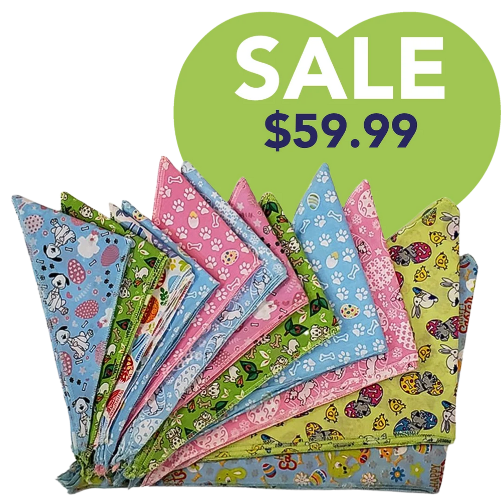 Easter Bandanas - 60 Assorted Sizes and Patterns by Bandanas Unlimited