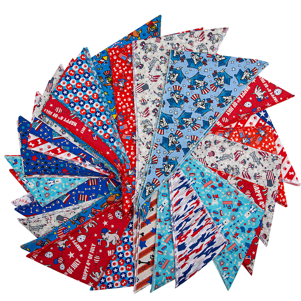 Patriotic 60 Assorted Bandanas by Bandanas Unlimited