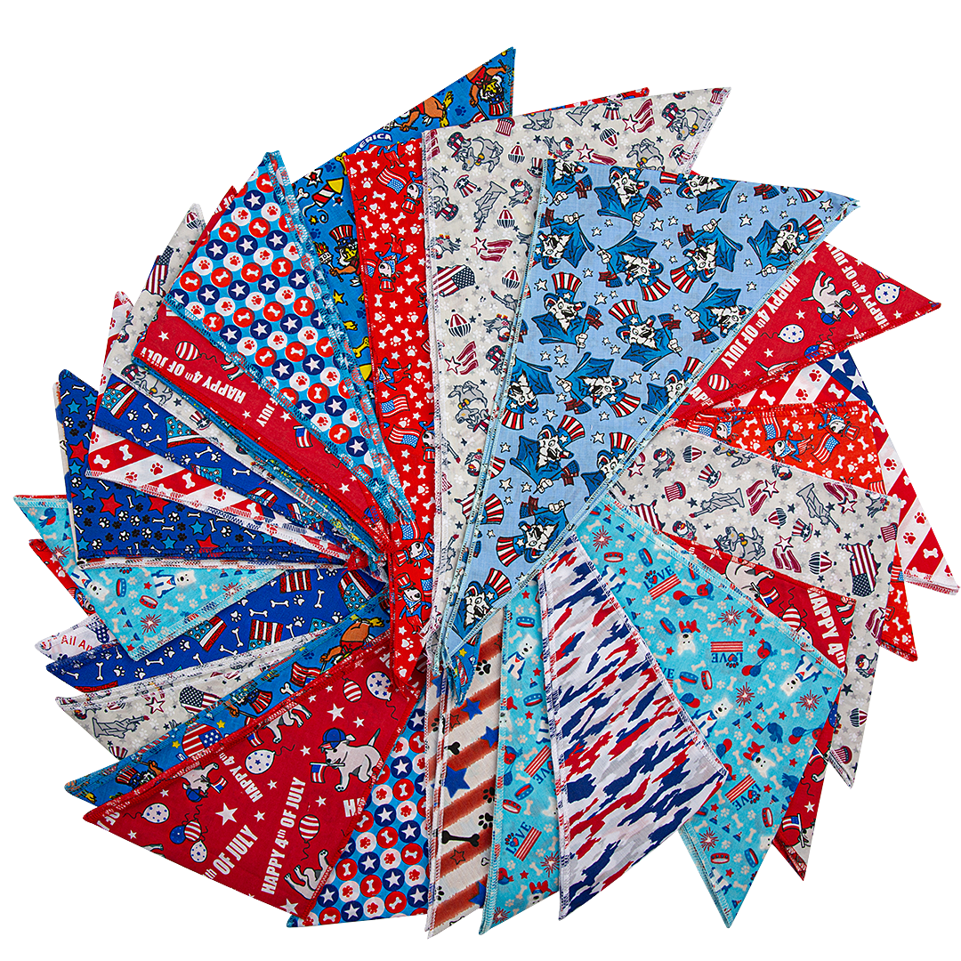 Patriotic 60 Assorted Bandanas by Bandanas Unlimited