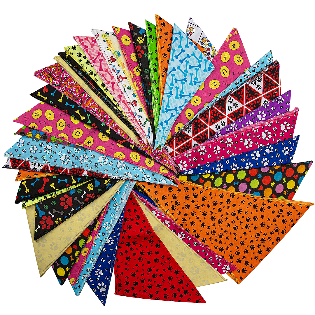 Paws & Bones 60 Assorted Bandanas by Bandanas Unlimited