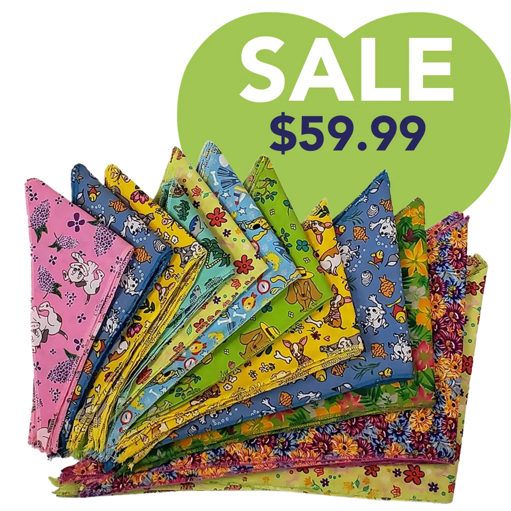 Spring & Summer Bandanas - 60 Assorted Sizes and Patterns by Bandanas Unlimited