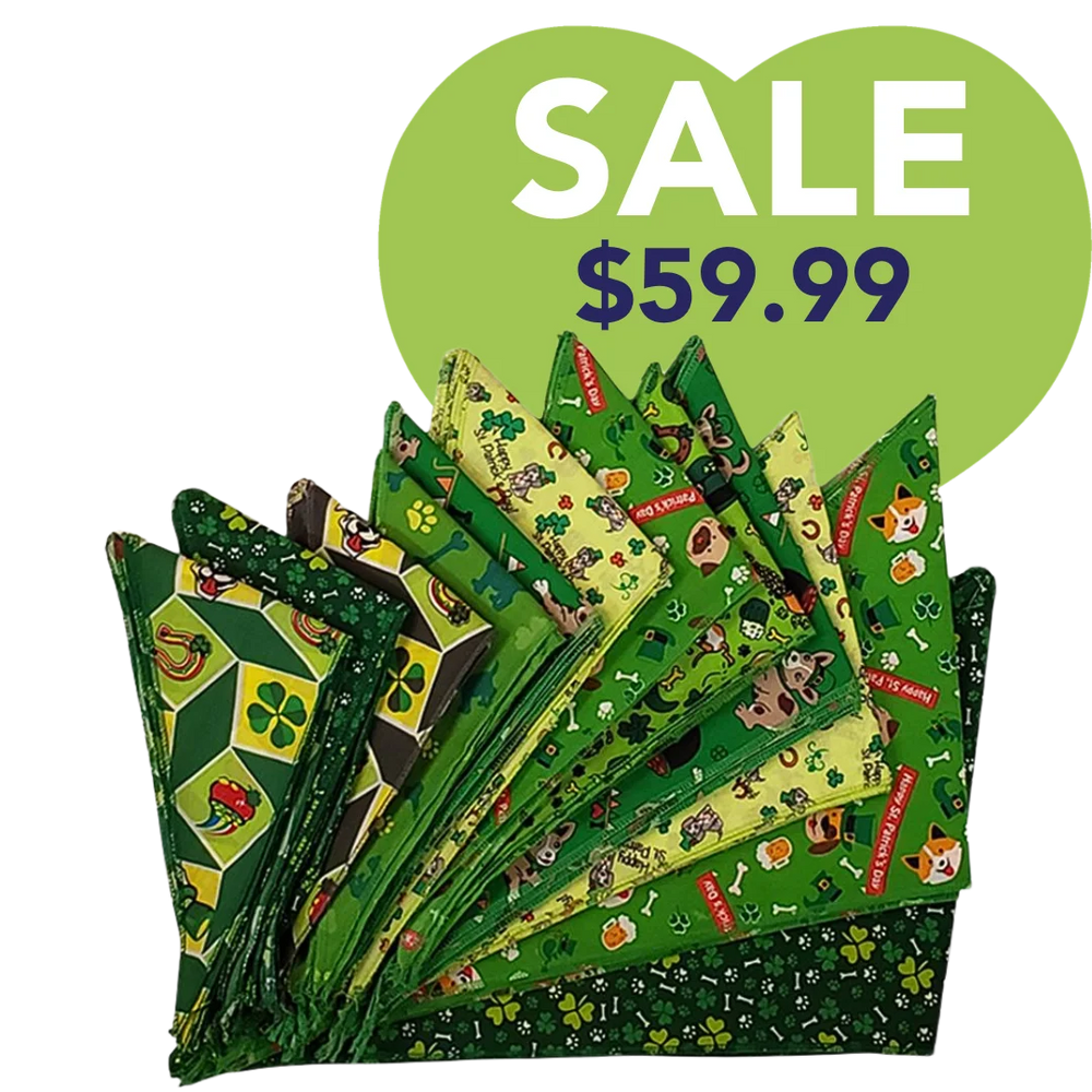 St.Patrick's Day Bandanas - 60 Assorted Sizes and Patterns by Bandanas Unlimited