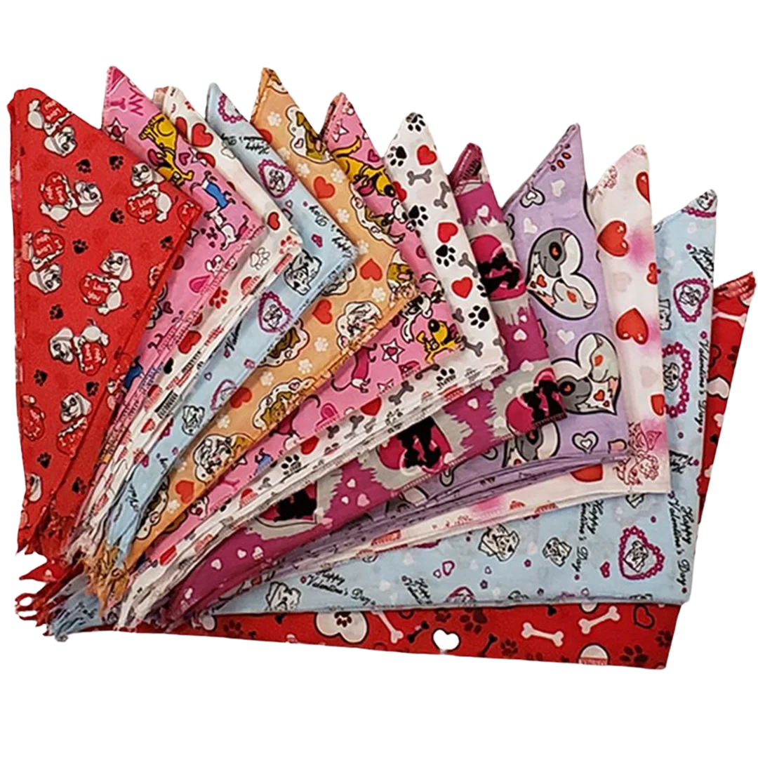 Valentine's Day Bandanas - 60 Assorted Sizes and Patterns by Bandanas Unlimited