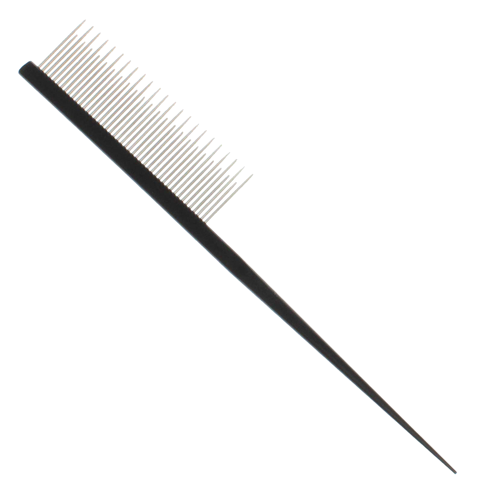 7" Black Rat Tail Dematting Comb by PetStore.Direct