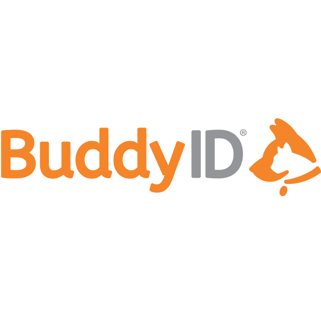 Box of 12 BuddyBadge Collar Tags with Registration by BuddyID