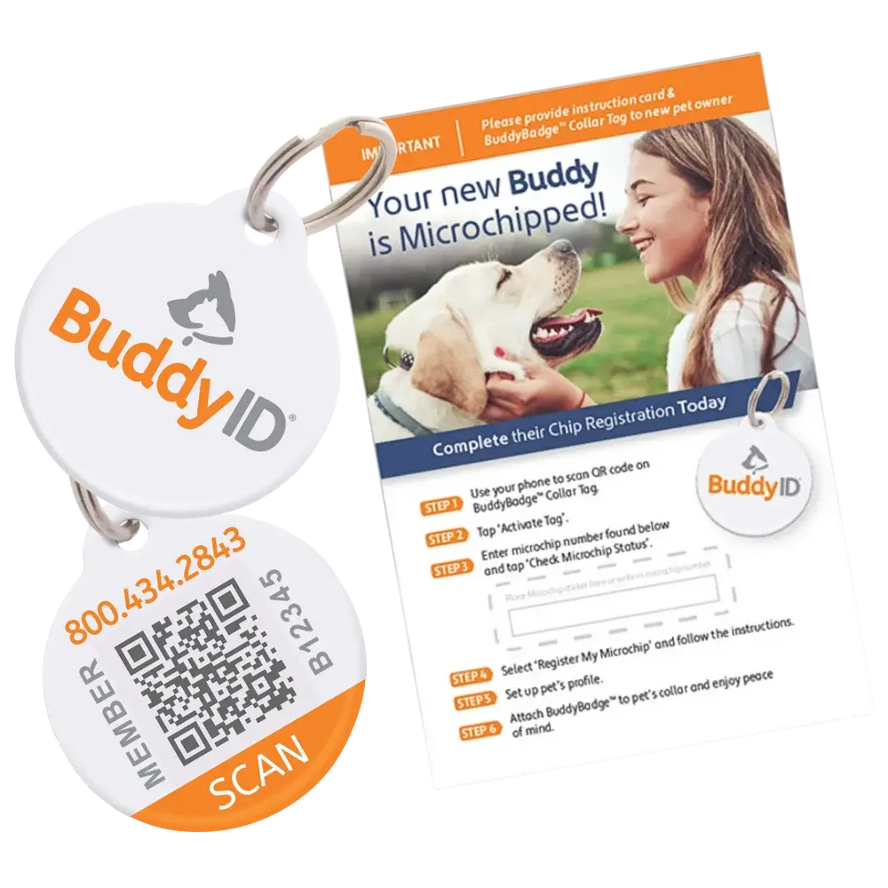 BuddyBadge Collar Tag with Registration by BuddyID