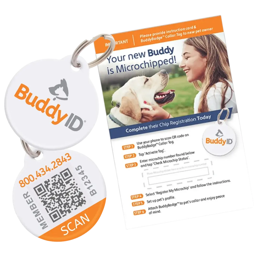 BuddyBadge Collar Tag with Registration by BuddyID