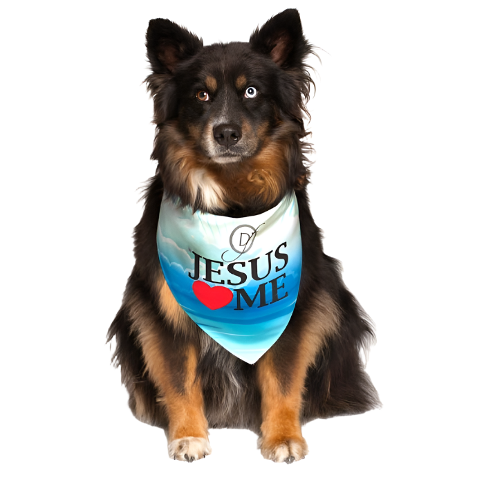 Jesus Loves Me Christian Dog Bandana by Dog Fashion Living