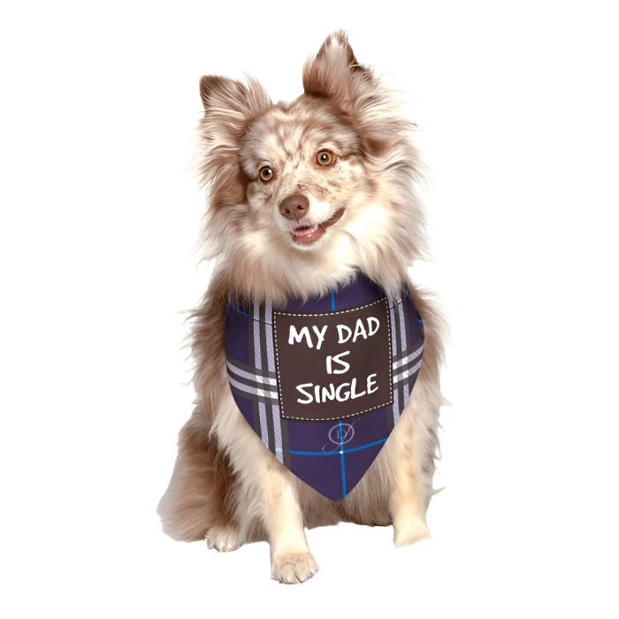 My Dad Is Single Dog Bandana by Dog Fashion Living