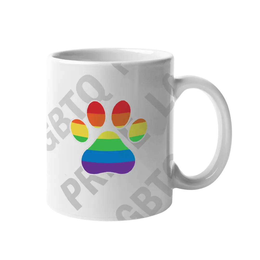 LGBTQ Dog Fashion Living Paw Print Mug