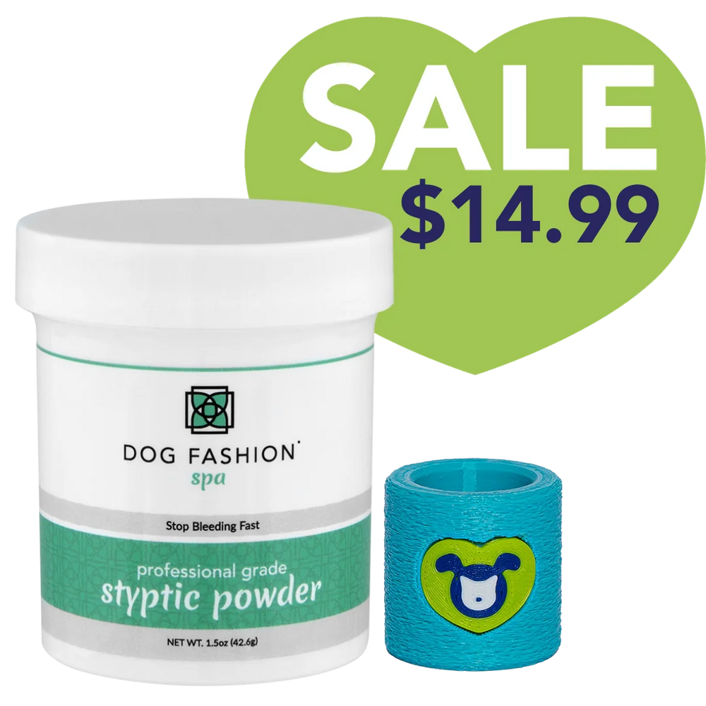 Styptic Powder with Free Holder Cyan by Dog Fashion Spa