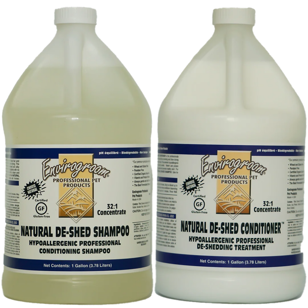 Natural De-shed Shampoo and Conditioner Gallon Bundle by Envirogroom