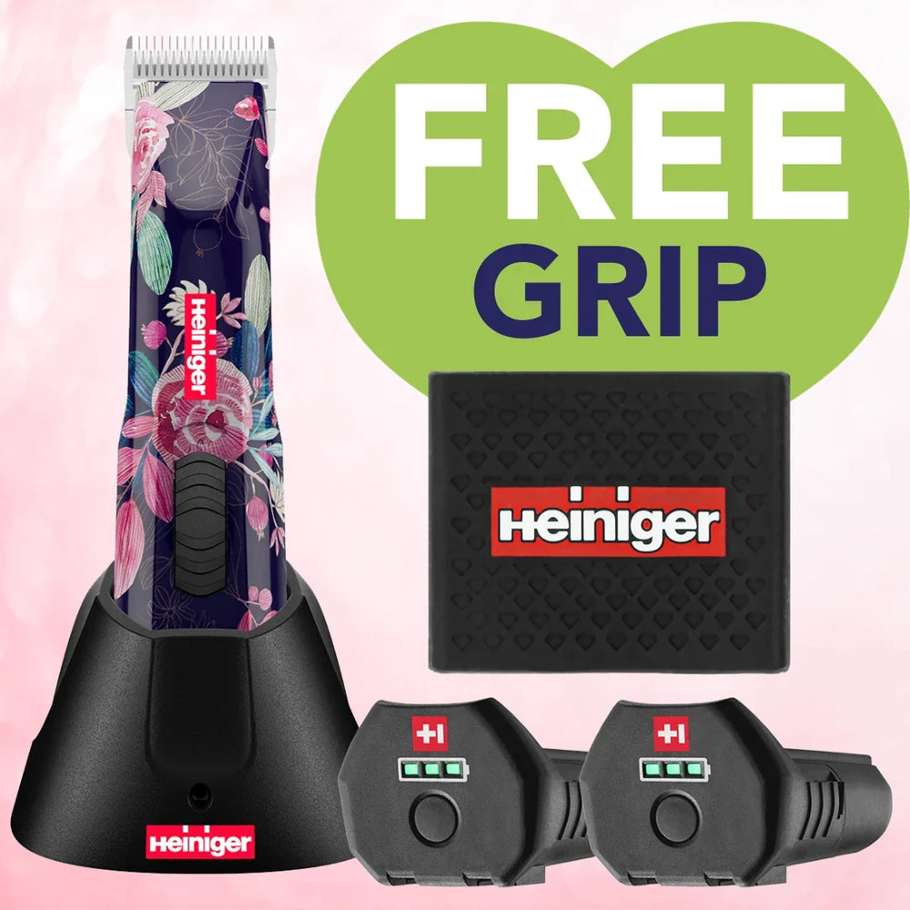 Limited Edition Flower Opal Cordless Clipper 2 Batteries with Free Clipper Grip by Heiniger