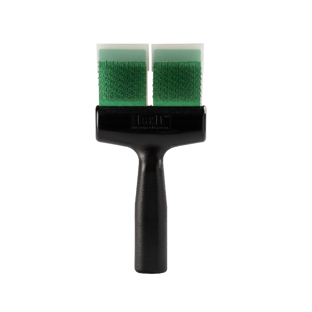 Green Soft Flex Finishing Twin Double Brush by FlexIt