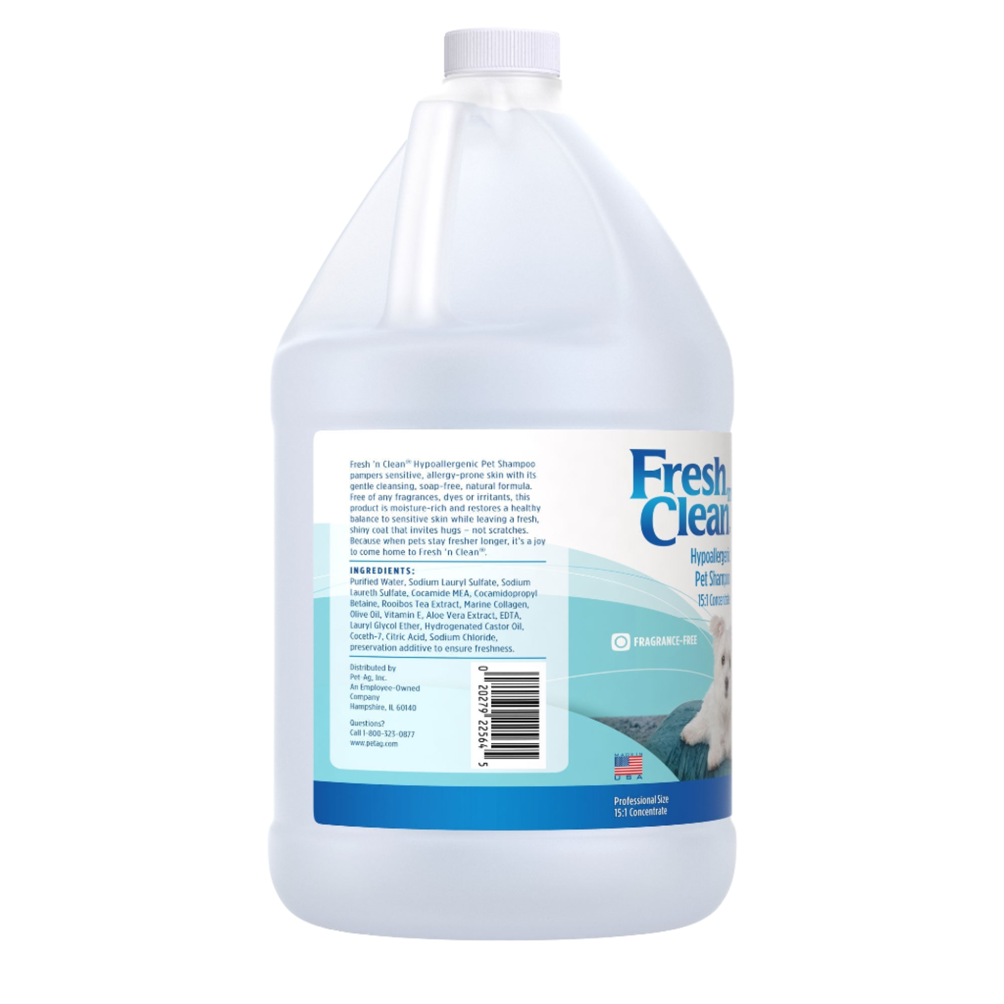 Hypoallergenic Pet Shampoo 15:1 Concentrate Gallon by Fresh 'n Clean