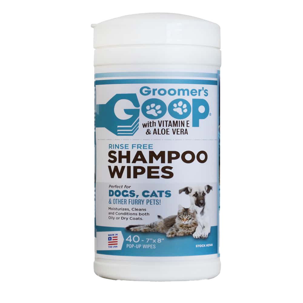 Rinse Free 40 CT Shampoo Wipes by Groomer's Goop