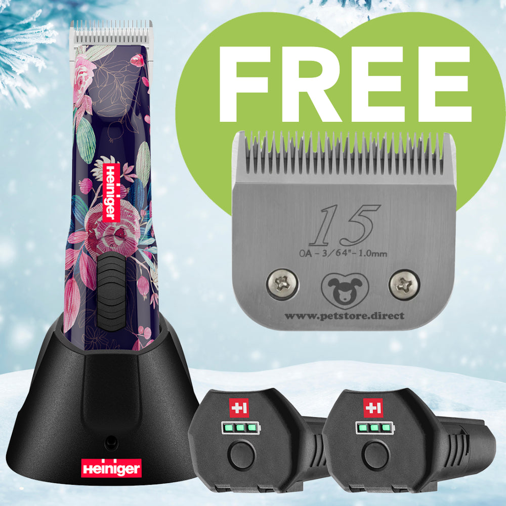 Limited Edition Flower Opal Cordless Clipper 2 Batteries with Free PSD #15 Blade by Heiniger