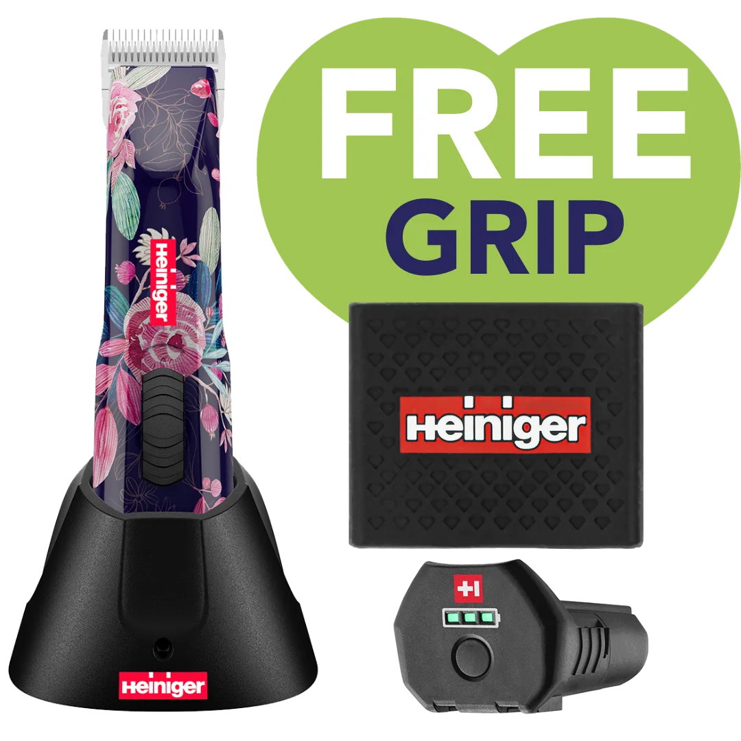 Limited Edition Flower Opal Cordless Clipper One Battery with Free Clipper Grip by Heiniger