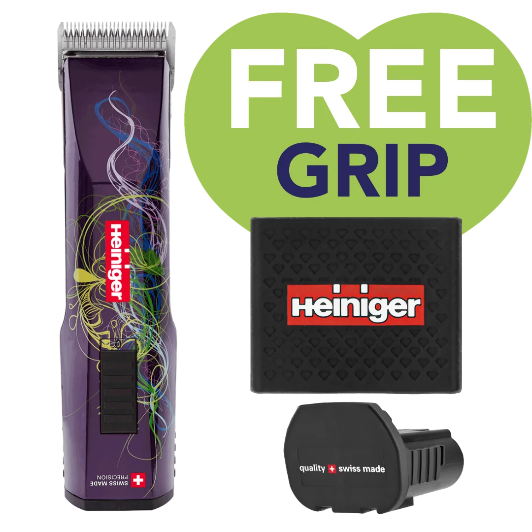 Purple Saphir Cordless Clipper One Battery with Free Clipper Grip by Heiniger