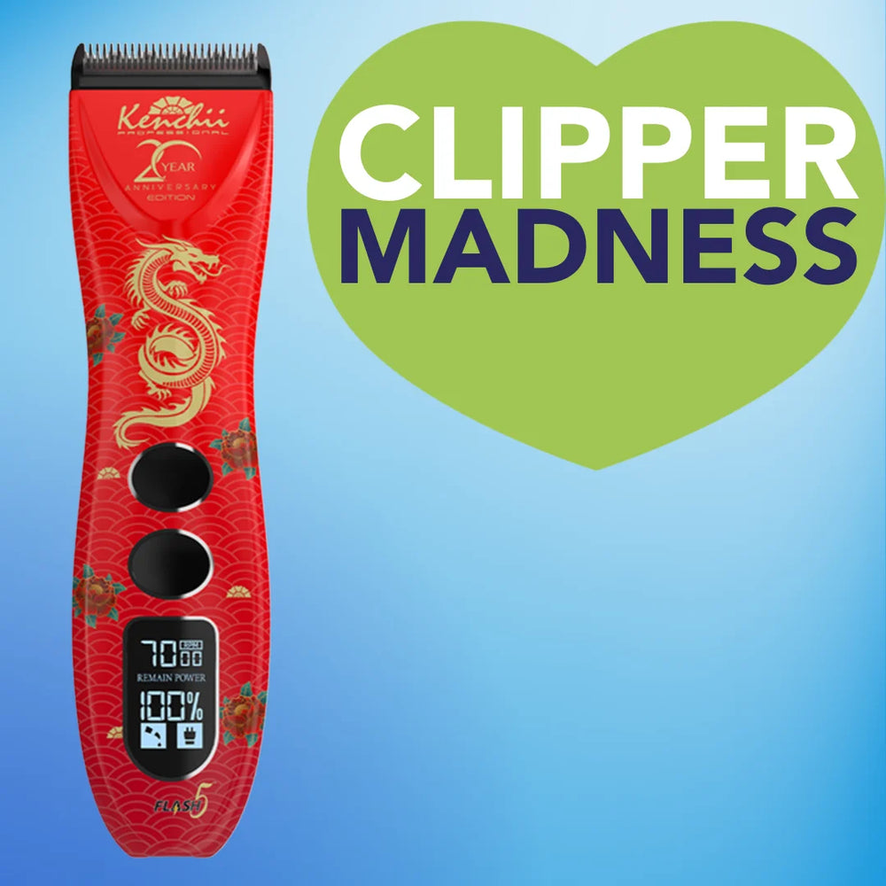 Flash5 5-in-1 Digital Cordless Clipper Red by Kenchii