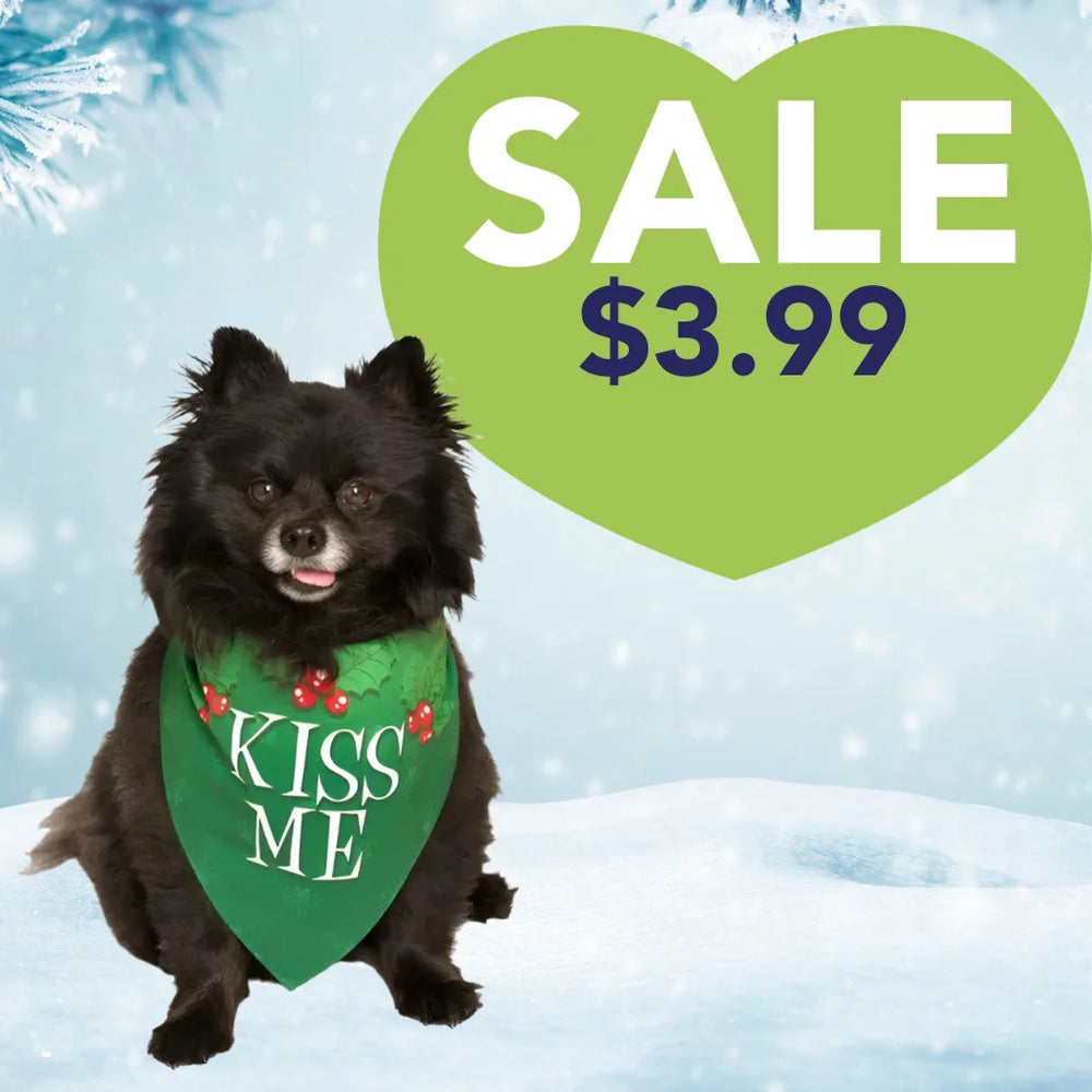 Dog Fashion Living Kiss Me Holiday Dog Bandana