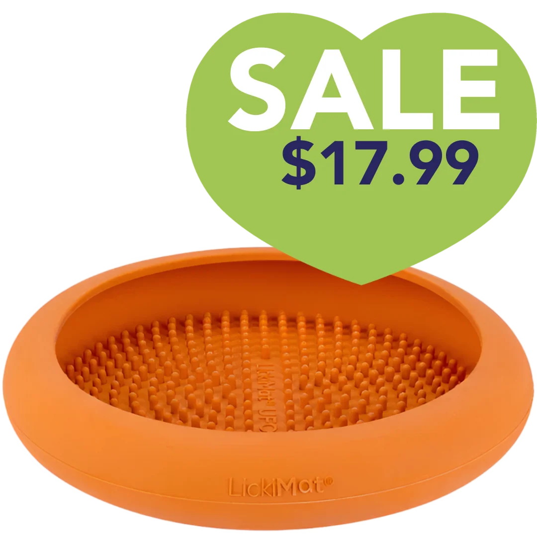 UFO Slow Feeder Dog Bowl Orange by LickiMat