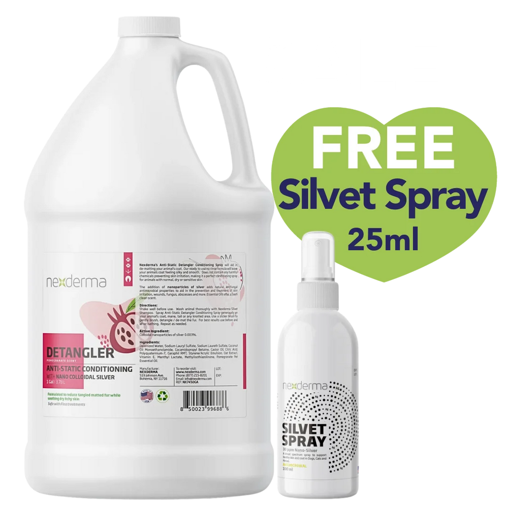 Pomegranate Detangler Spray Gallon with Free Silvet Spray 25ml by Nexderma