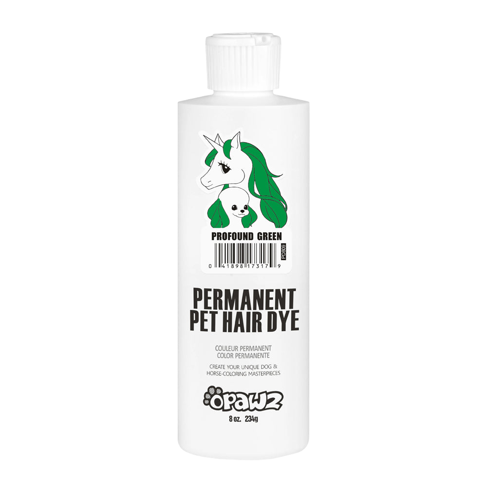 Permanent Dog Hair Dye Profound Green 8oz by Opawz