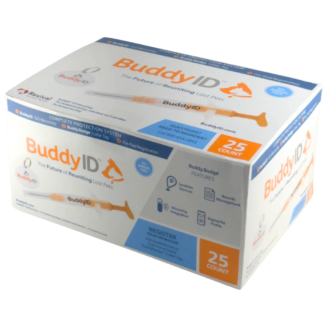 Pack of 25 Microchip Complete Protection System by BuddyID