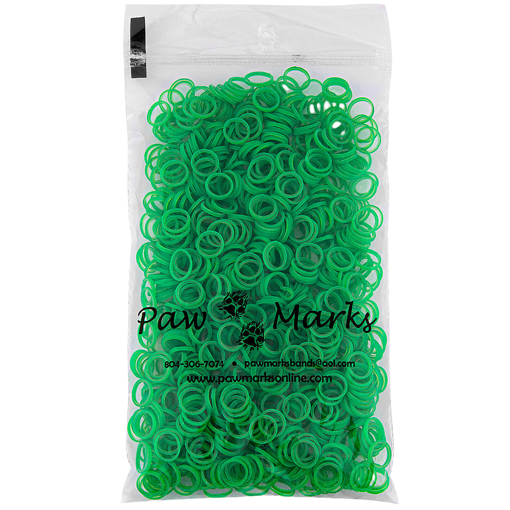 Latex Dog Hair Bands 5/16" Medium Weight Hot Green by PawMarks