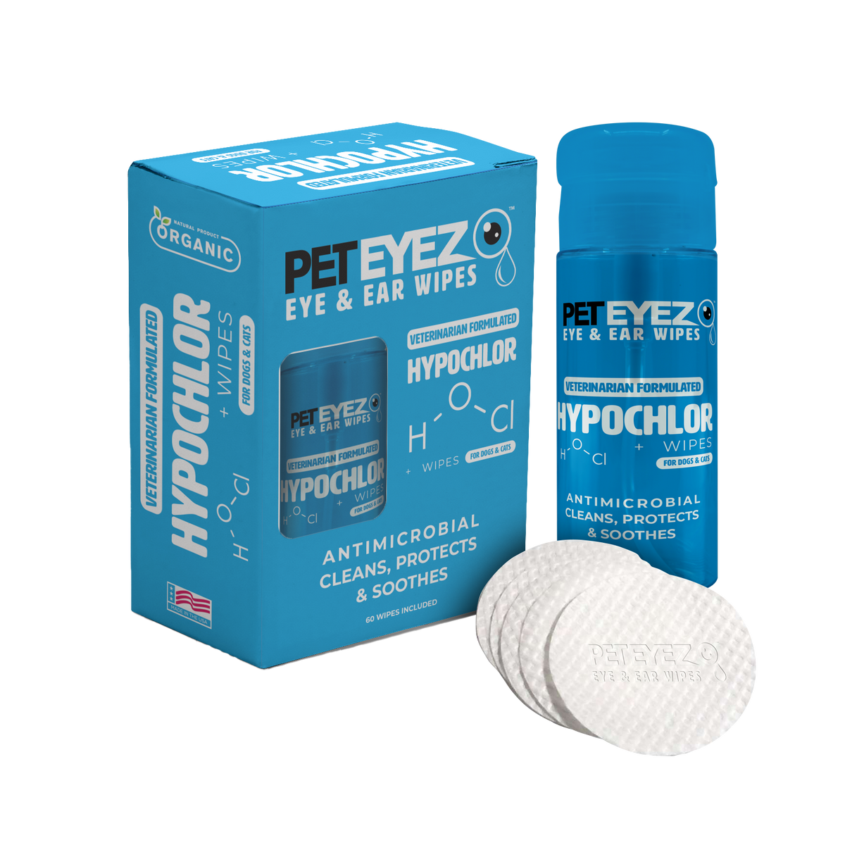 Eye & Ear Wipes With Hypochlor by Pet Eyez