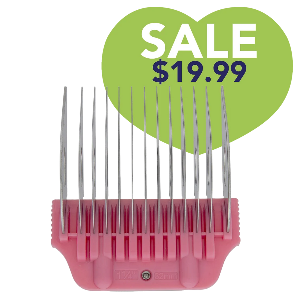 1 1/4″ Pink Wide Snap on Comb by PetStore.Direct