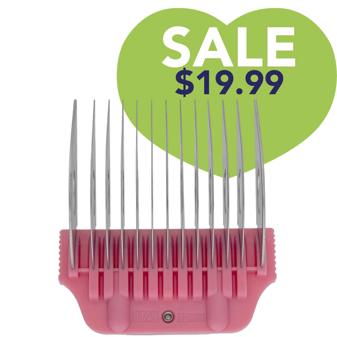 1 1/4″ Pink Wide Snap on Comb by PetStore.Direct