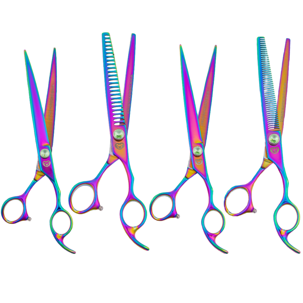 8" 4-Piece Rainbow Shears Set by PetStore.Direct