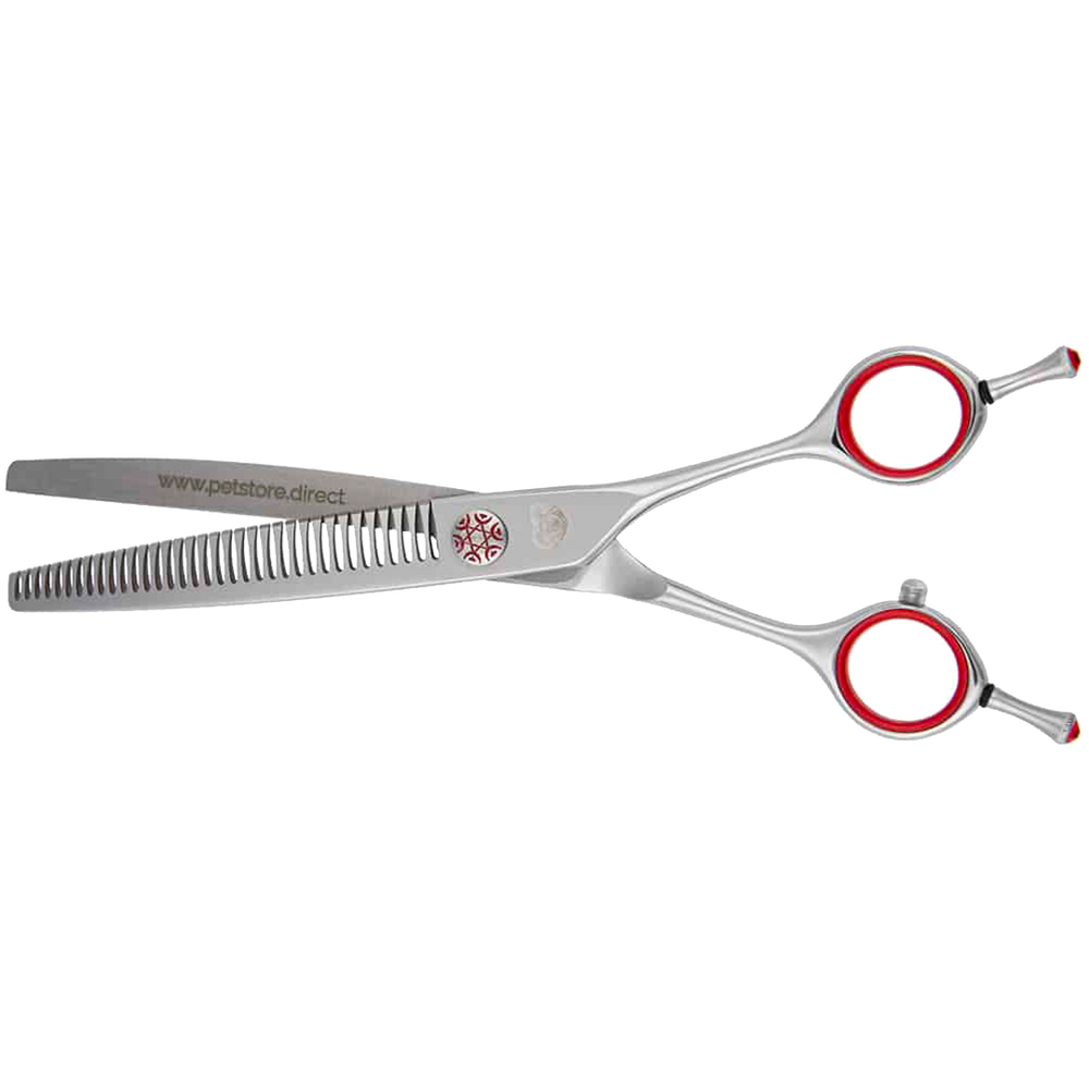 7.0" 35T Curved Red Chunker Shears by PetStore.Direct