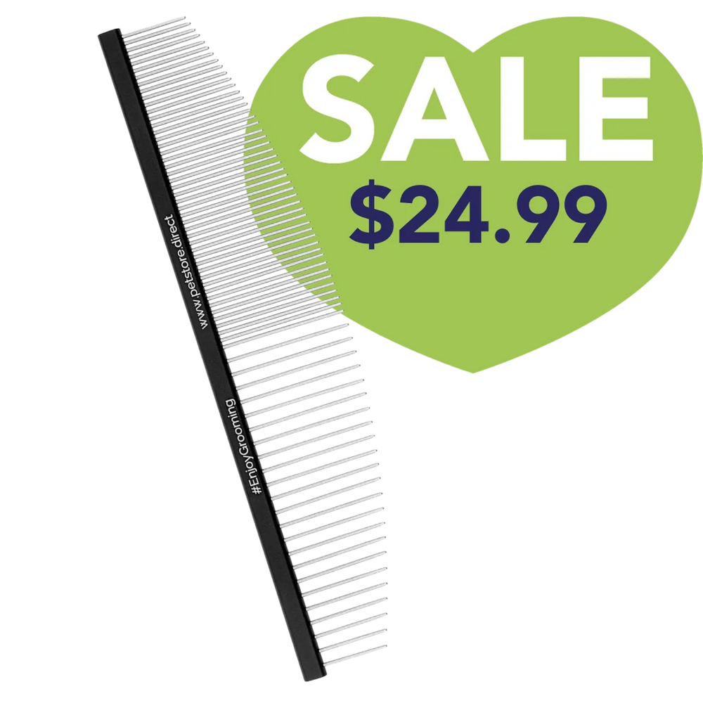 6.5" 50/50 Black Half-Moon Comb by PetStore.Direct