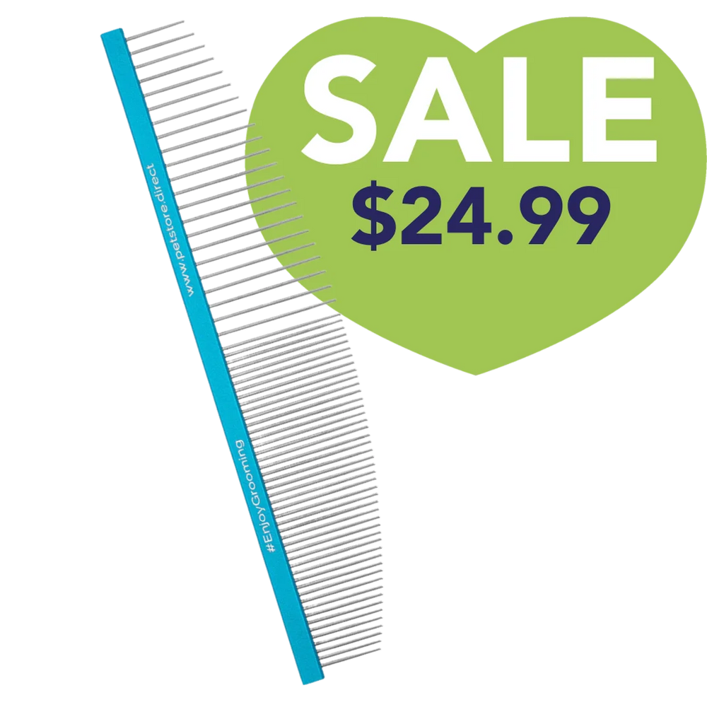 6.5" 50/50 Blue Half-Moon Comb by PetStore.Direct